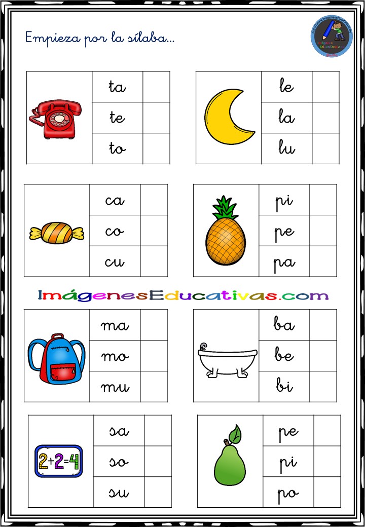 sílaba inicial (3) - Imagenes Educativas