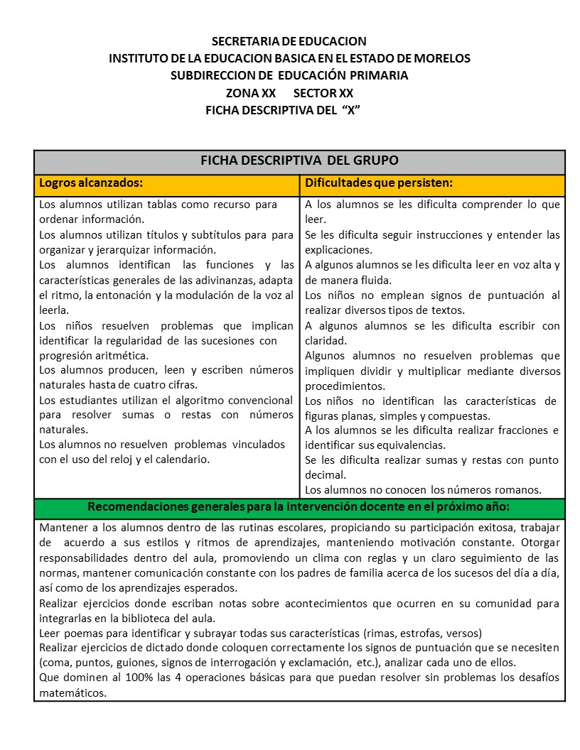 Ejemplo De Ficha Descriptiva Grupal Primaria Kulturaupice