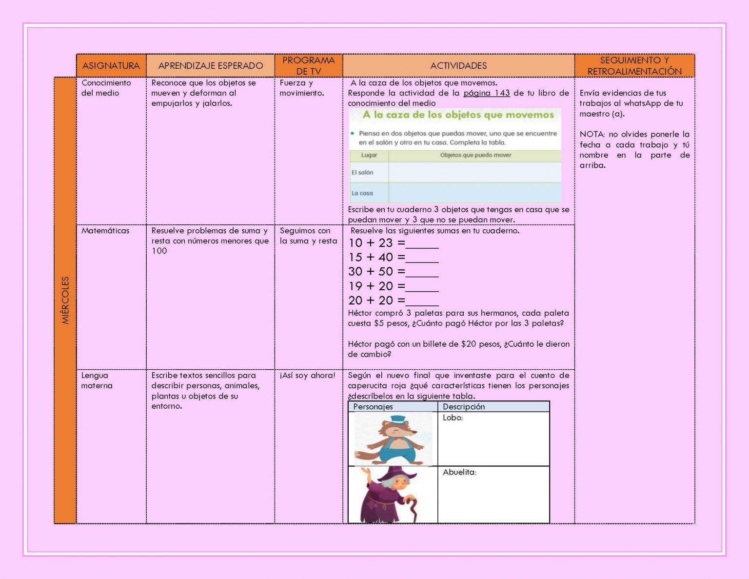 PLAN DE TRABAJO SEMANA 35 del 24 AL 28 DE MAYO GRADOS 1º,2º Y 3º TODAS ...