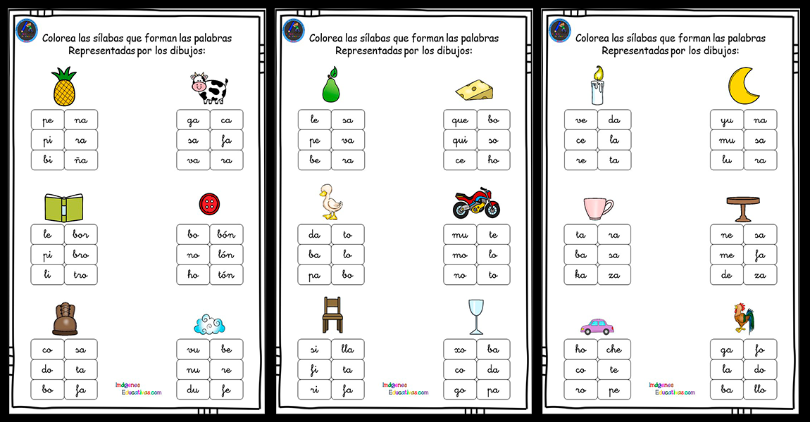 EJERCICIO DE LECTOESCRITURA: PALABRAS BISÍLABAS – Imagenes Educativas