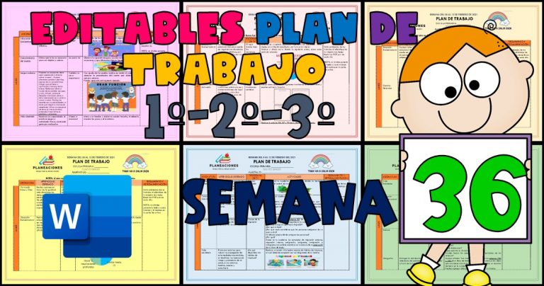 EDITABLE PLAN DE TRABAJO SEMANA 36 del 01 AL 04 DE JUNIO GRADOS 1º,2º Y ...