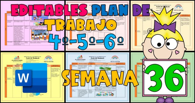 EDITABLE PLAN DE TRABAJO SEMANA 36 del 01 AL 04 DE JUNIO GRADOS 4º,5º Y ...