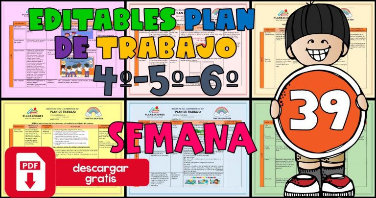 PLAN DE TRABAJO SEMANA 39 del 21 AL 25 DE JUNIO GRADOS 4º,5º Y 6º TODAS ...
