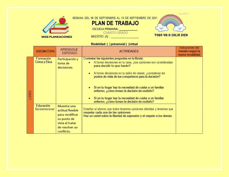 EDITABLE PLAN DE TRABAJO SEMANA 02 DEL 06 AL 10 SEPTIEMBRE 4º,5º Y 6º ...