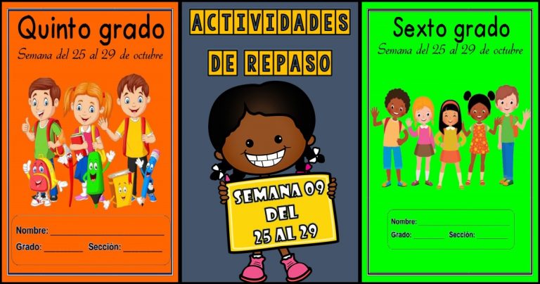 ACTIVIDADES DE REPASO SEMANA 09 DEL 25 al 29 de OCTUBRE PORTADA (3 ...