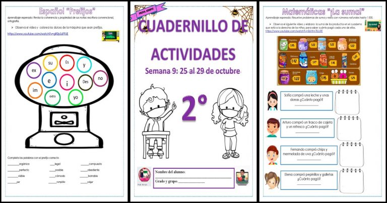 SEGUNDO GRADO CUADERNO DE REPASO SEMANA 09 DEL 25 al 29 de OCTUBRE ...