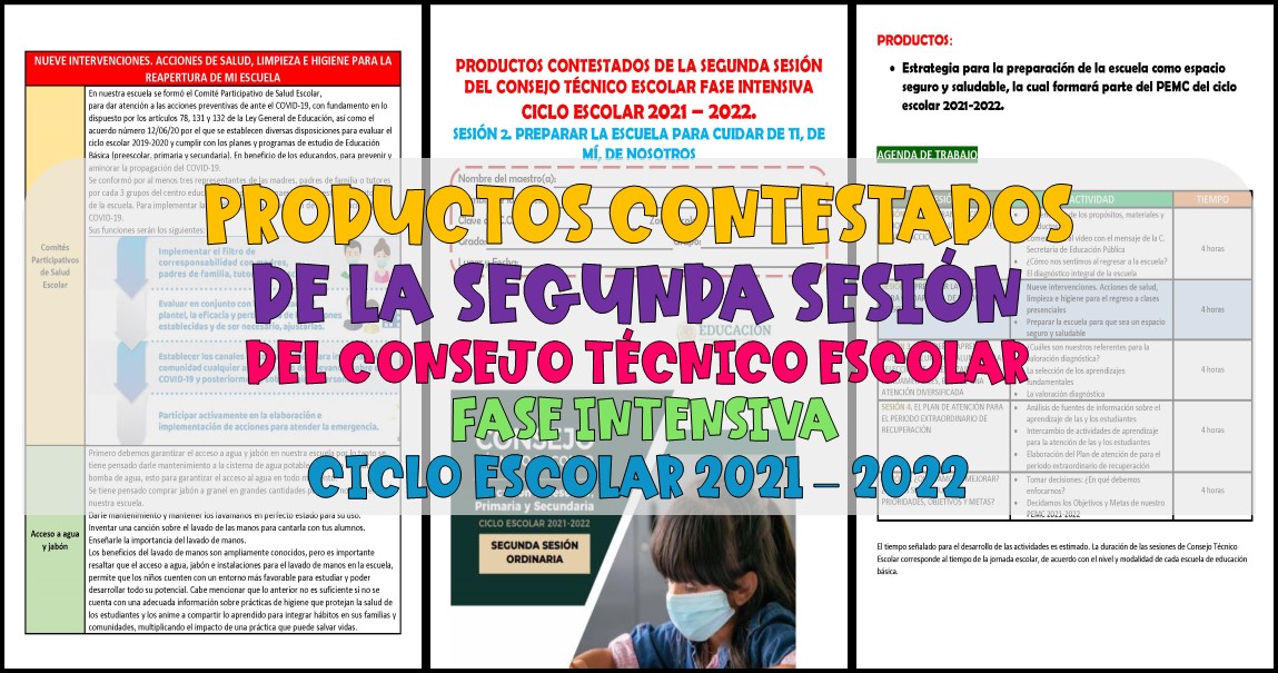 PRODUCTOS CONTESTADOS DE LA SEGUNDA SESIÓN DEL CONSEJO TÉCNICO ESCOLAR FASE  INTENSIVA – Imagenes Educativas