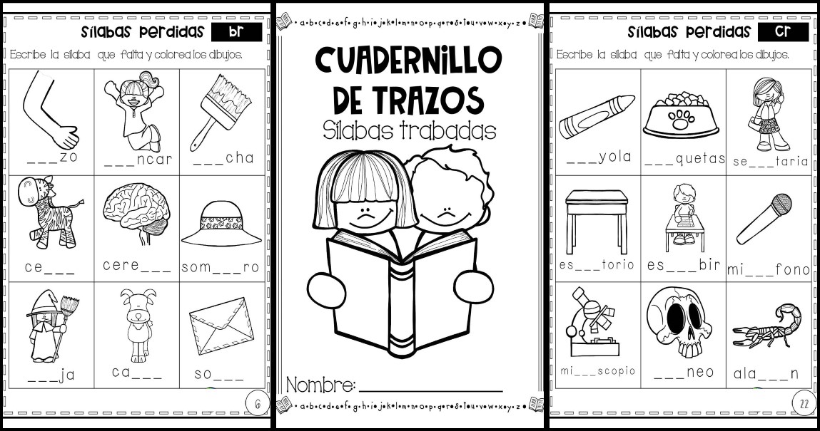 CUADERNO DE SÍLABAS TRABADAS PARA LECTOESCRITURA PORTADA – Imagenes  Educativas