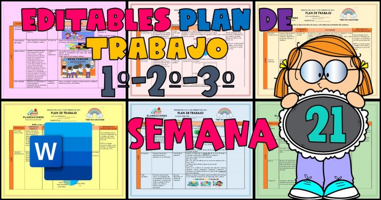EDITABLE PLAN DE TRABAJO SEMANA 21 DEL 31 AL 4 DE FEBRERO DEL 2022 1º ...