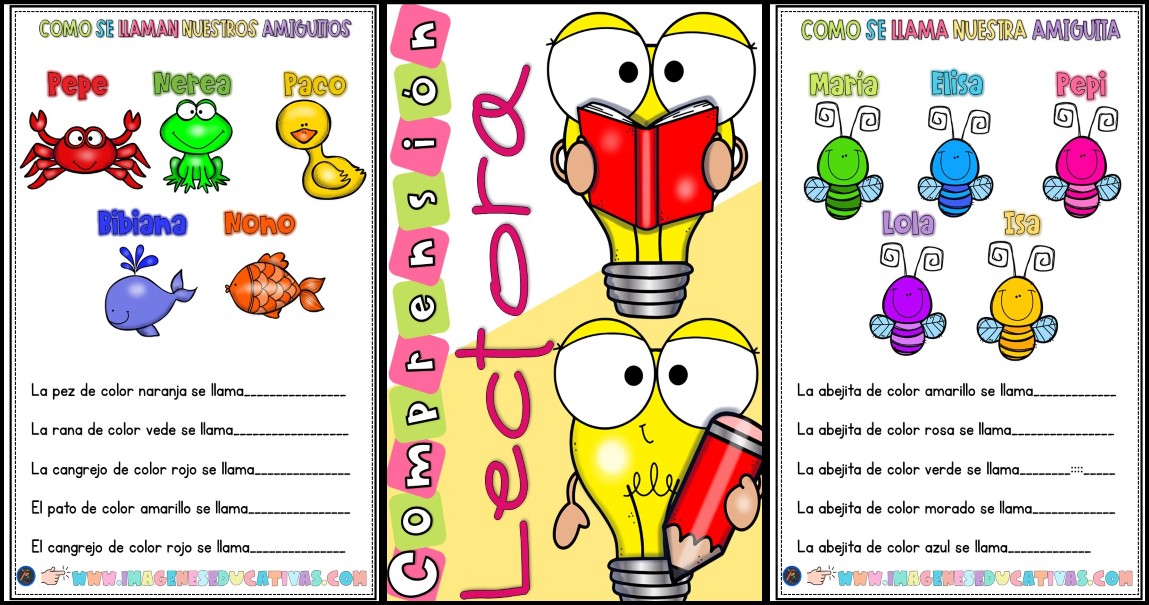 COMPRENSIÓN LECTORA: FRASES CON COLORES – Imagenes Educativas