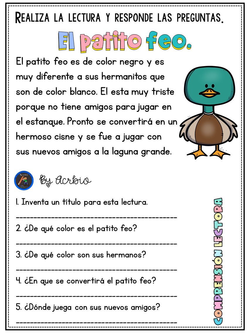 MINI LECTURITAS DE COMPRENSIÓN PARA INFANTIL LOS CUENTOS (5) – Imagenes  Educativas