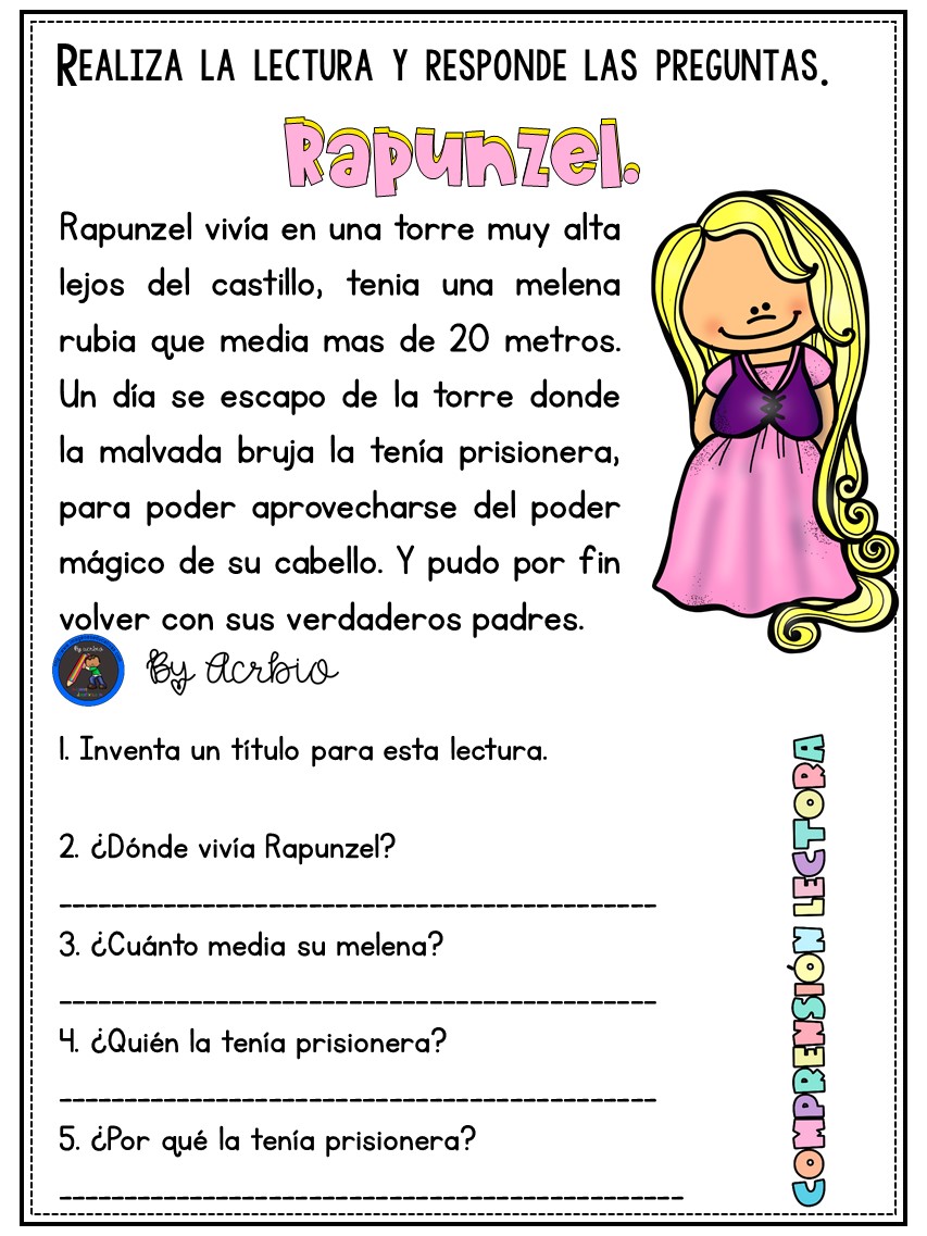 MINI LECTURITAS DE COMPRENSIÓN PARA INFANTIL LOS CUENTOS (7) – Imagenes  Educativas