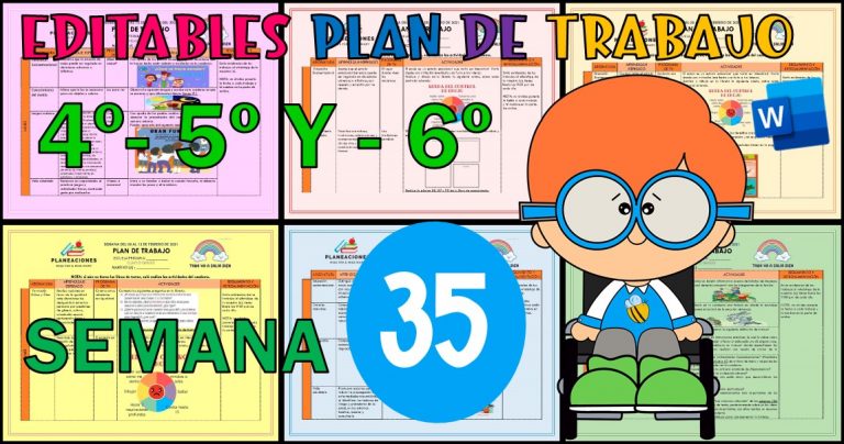 EDITABLE PLAN DE TRABAJO SEMANA 35 DEL 23 AL 27 MAYO DEL 2022 4º,5º Y ...