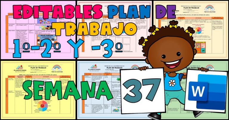 EDITABLE PLAN DE TRABAJO SEMANA 37 DEL 06 AL 10 JUNIO DEL 2022 1º,2º Y ...