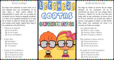 LECTURAS CORTAS PARA TRABAJAR LA COMPRENSIÓN LECTORA - Imagenes Educativas