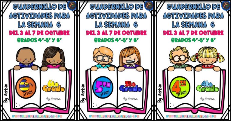 CUADERNILLO DE ACTIVIDADES PARA LA SEMANA 6 DEL 3 AL 7 DE OCTUBRE ...
