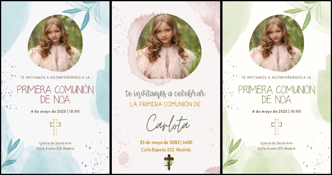 Plantillas para invitaciones de primera comunión