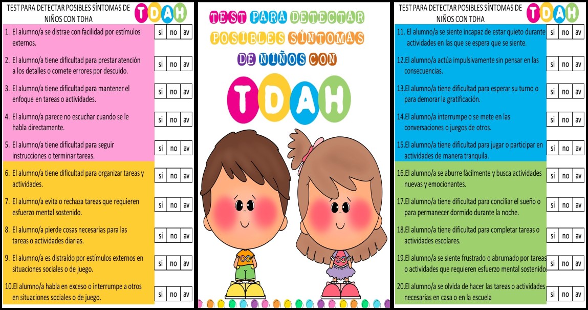 TEST PARA DETECTAR POPSIBLES DE NIÑOS CON TDHA – Educativas