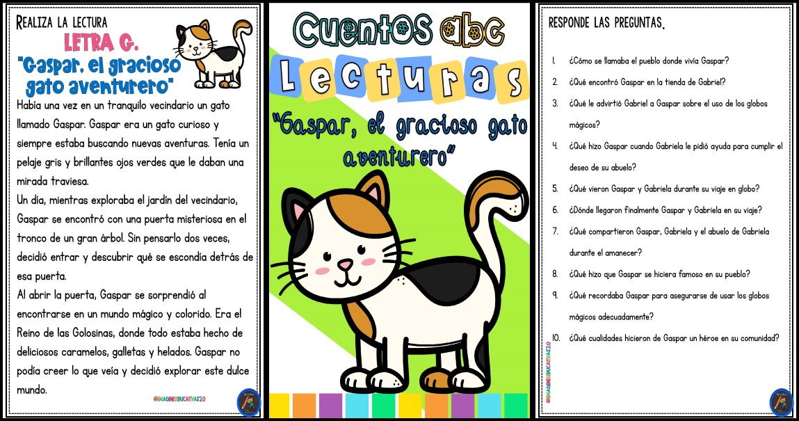 Preguntas de cuento (juego online y PDF)