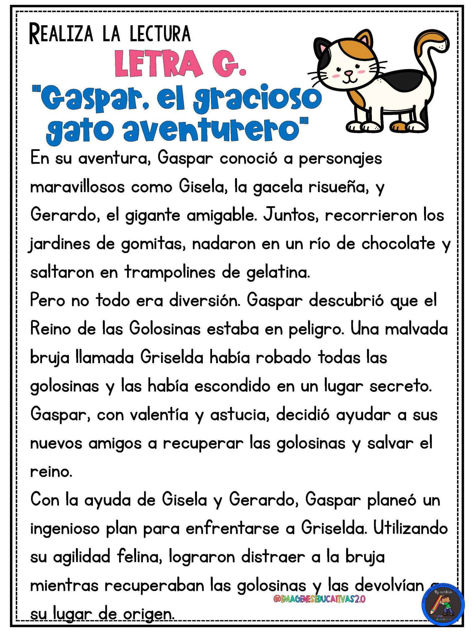 CUENTOS DEL ABECEDARIO. LETRA G. “GASPAR, EL GRACIOSO GATO AVENTURERO ...