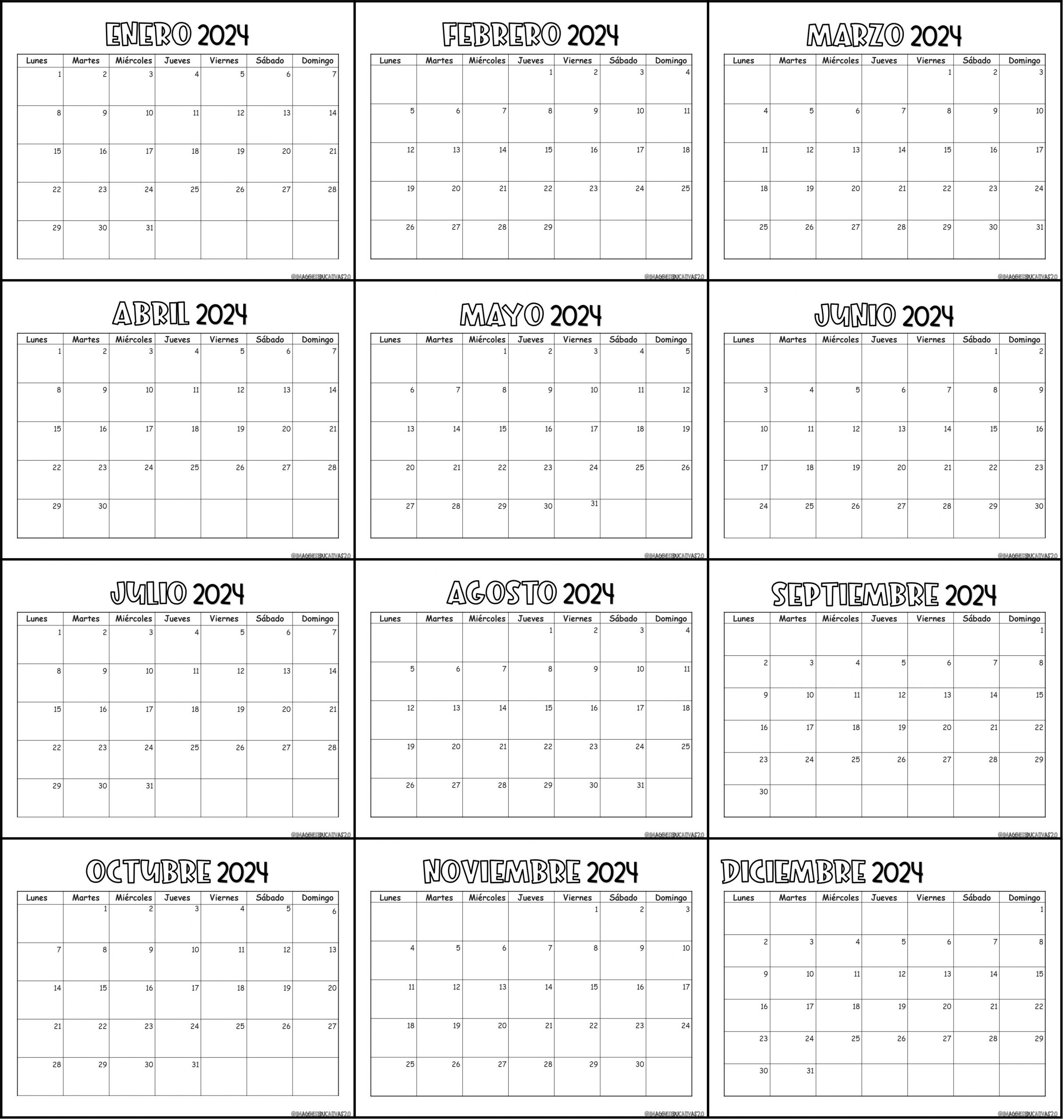 Calendario 2024 Para Imprimir Minimalista Image To U
