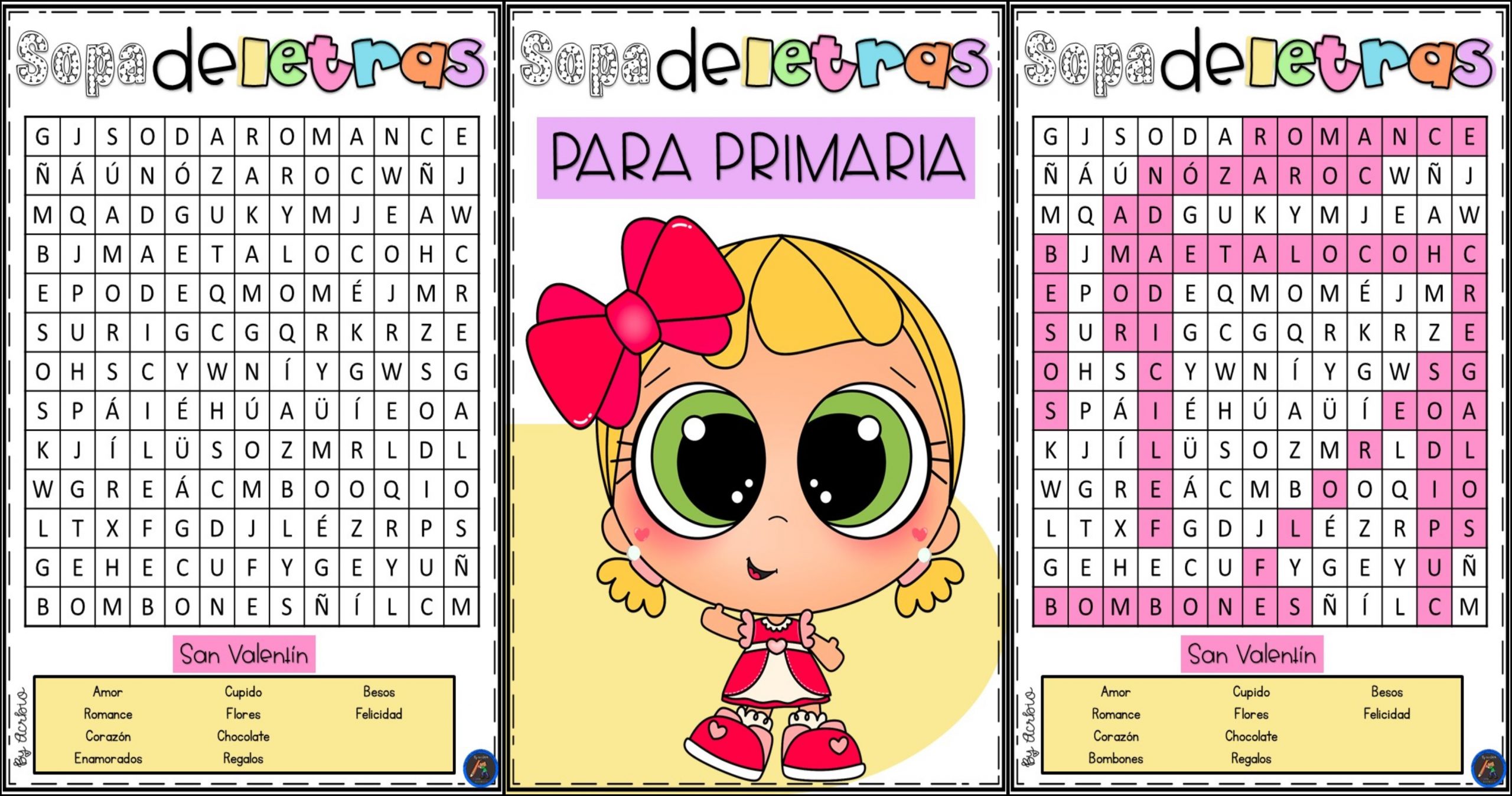 Sopa de letras para niños de 6 a 10 años:: Juegos educativos para niños de  6, 7, 8 , 9 , 10 años y mas / Con soluciones y dibujos para colorear / Para