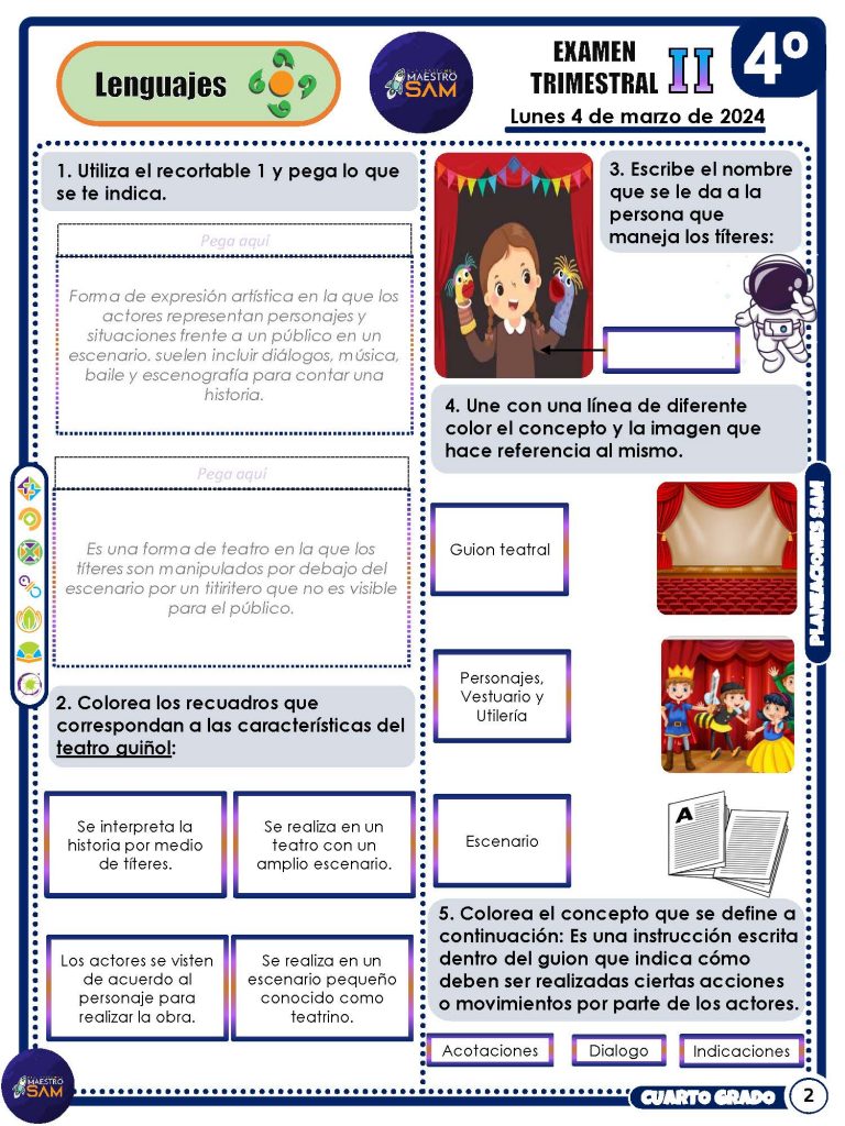 4º GRADO EXAMEN 4º TRIMESTRE 2024 - Imagenes Educativas