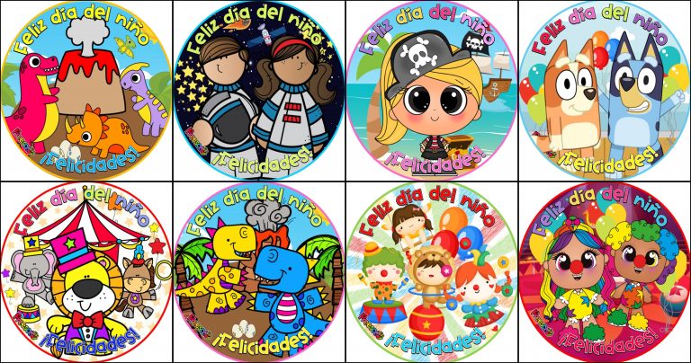 ETIQUETAS CIRCUALRES PARA EL DÍA DEL NIÑO (1) - Imagenes Educativas
