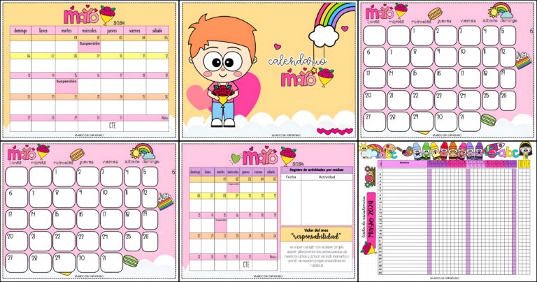 Planificador y calendario para rellenar mayo 2024 - Imagenes Educativas