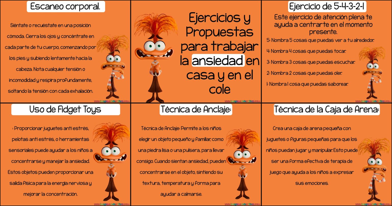 Ejercicios Propuestas para trabajar la ansiedad en casa y en el cole ...