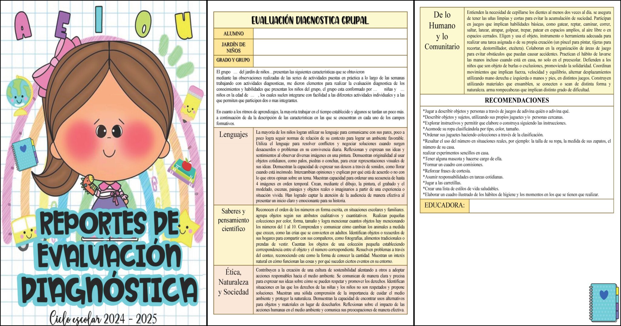 Evaluacion diagnostica grupal 2024-2025 - Imagenes Educativas