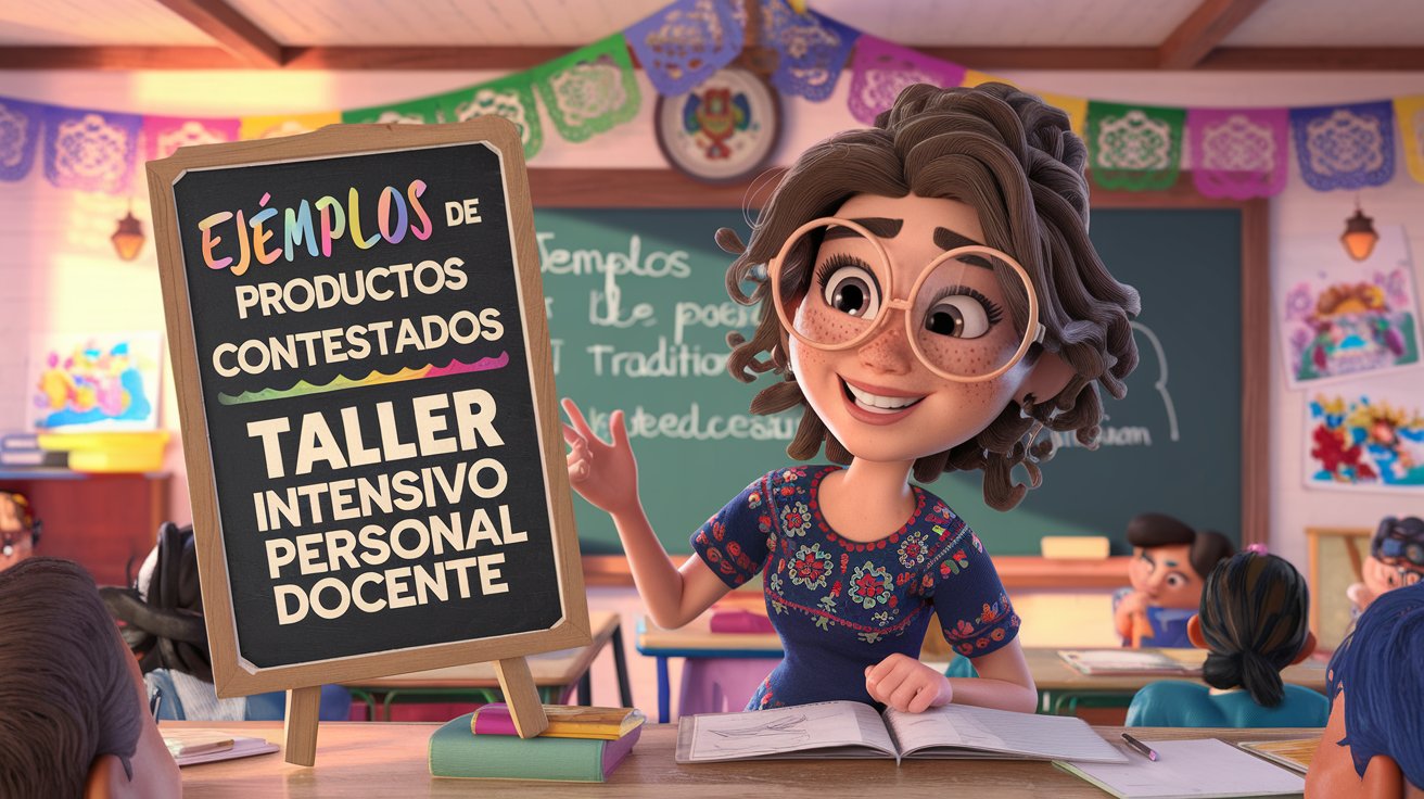 Ejemplos productos contestados del taller intensivo para docentes 2025 Imagenes Educativas