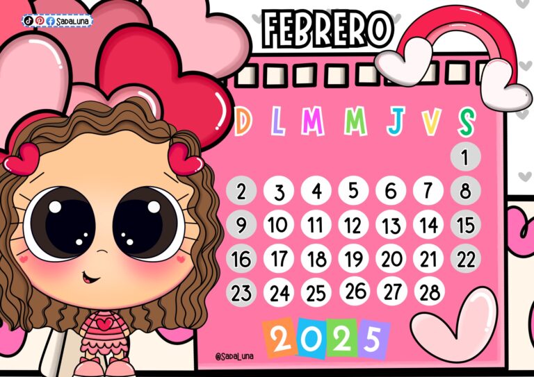 Planificador y calendario mes de FEBRERO 2025 Imagenes Educativas