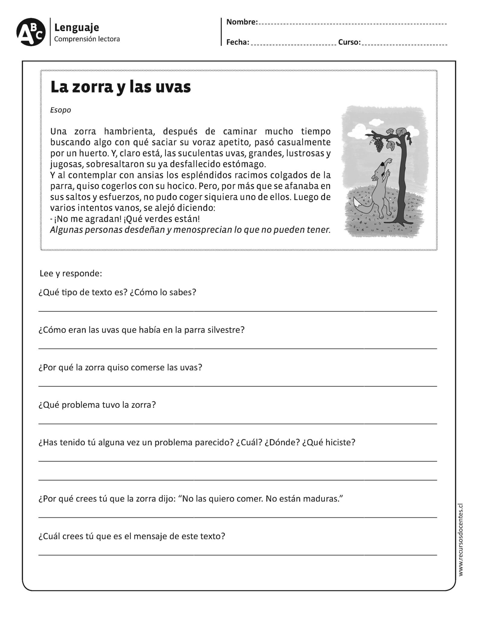 Conjunto de 15 fichas para trabajar la comprensión lectora 3º y 4º ...