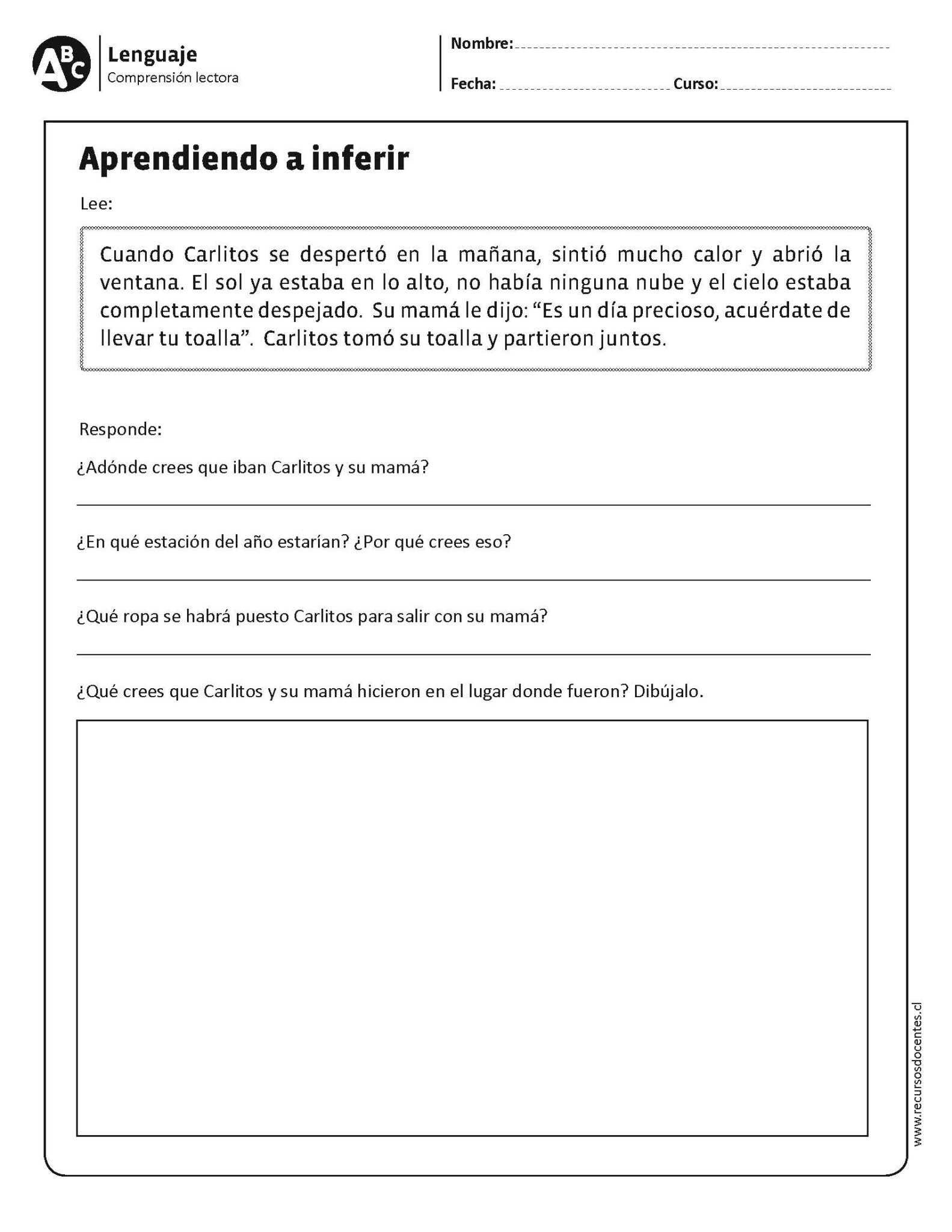 Conjunto de 15 fichas para trabajar la comprensión lectora 3º y 4º ...