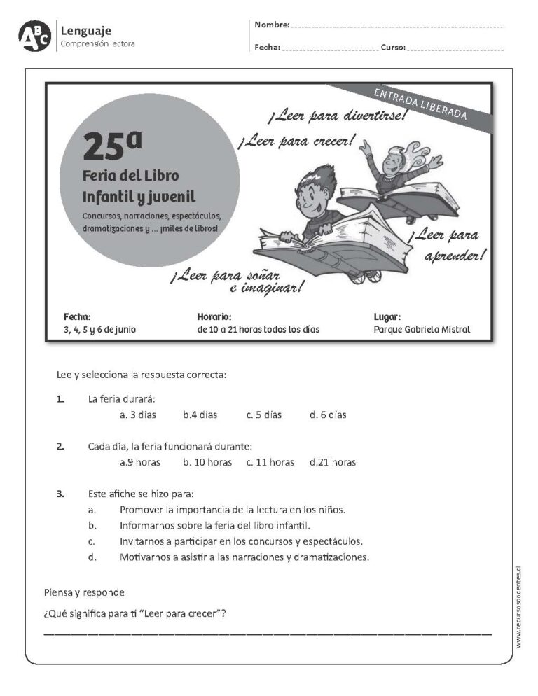 Conjunto de 15 fichas para trabajar la comprensión lectora 3º y 4º ...