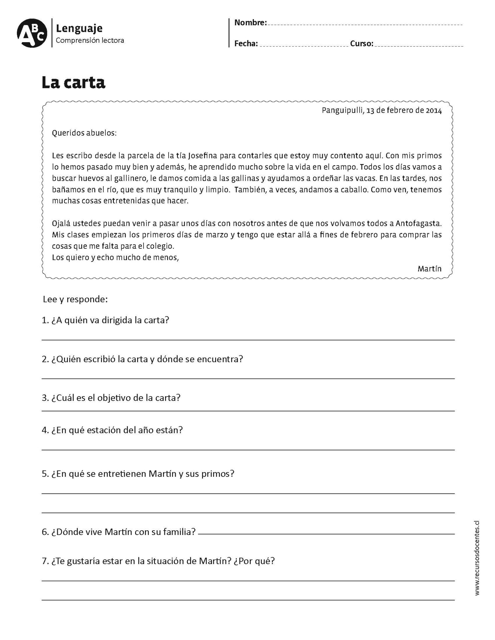 Conjunto de 15 fichas para trabajar la comprensión lectora 3º y 4º ...