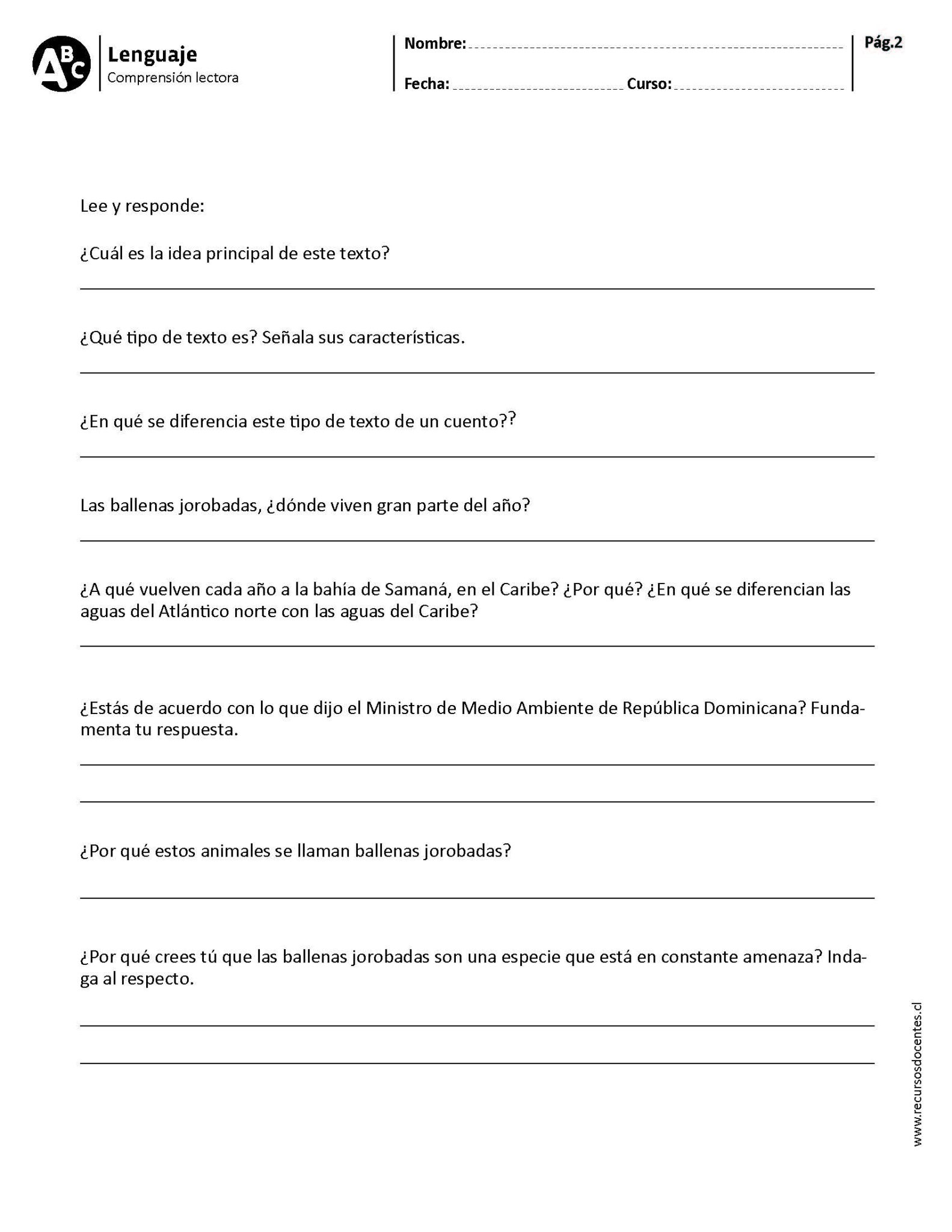 Conjunto de 15 fichas para trabajar la comprensión lectora 3º y 4º ...