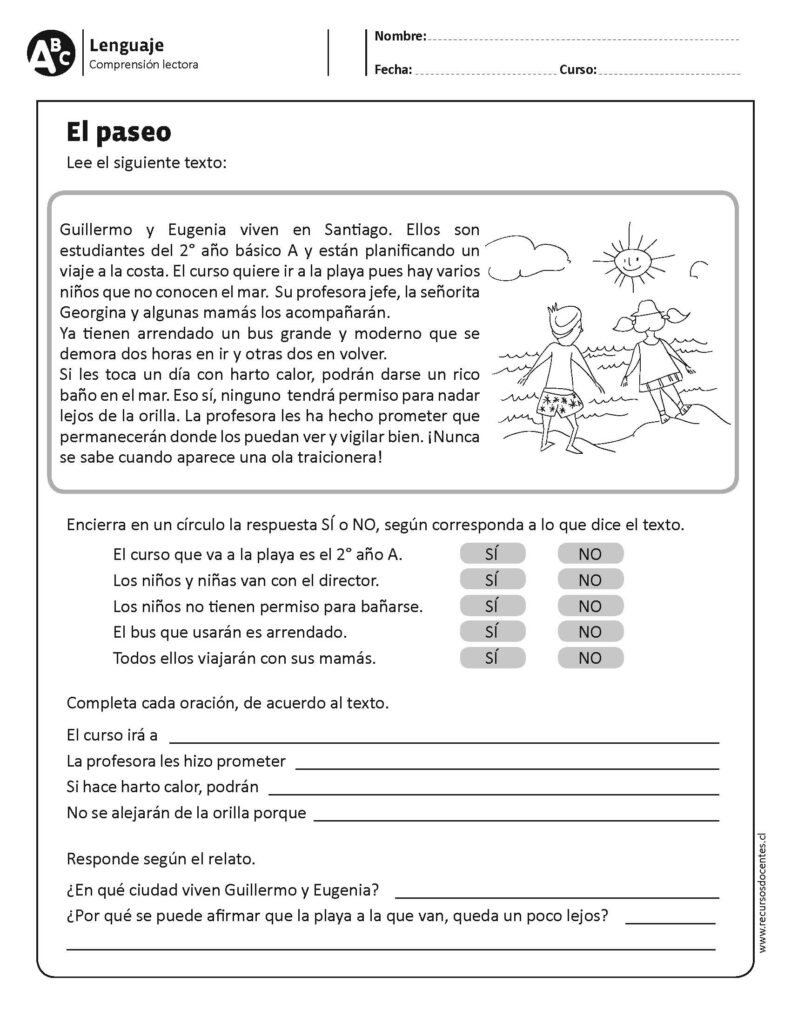 40 fichas de compresión lectora primer ciclo - Imagenes Educativas