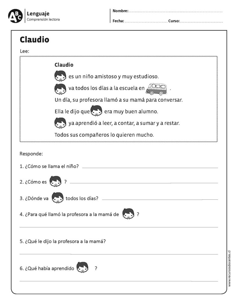 40 fichas de compresión lectora primer ciclo - Imagenes Educativas