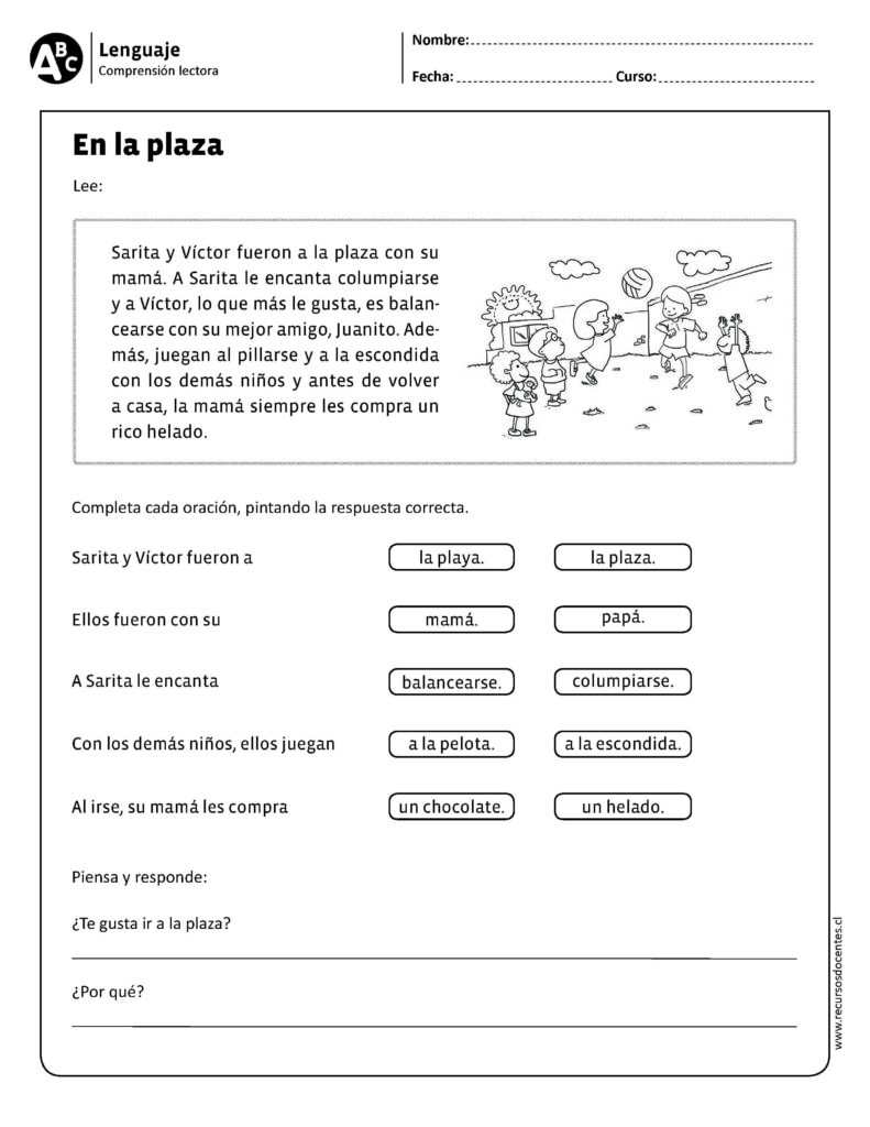 40 fichas de compresión lectora primer ciclo - Imagenes Educativas