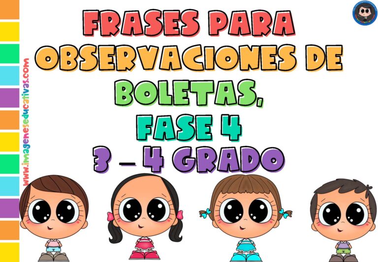 Frases para Observaciones de Boletas, Por campos formativos FASE 4