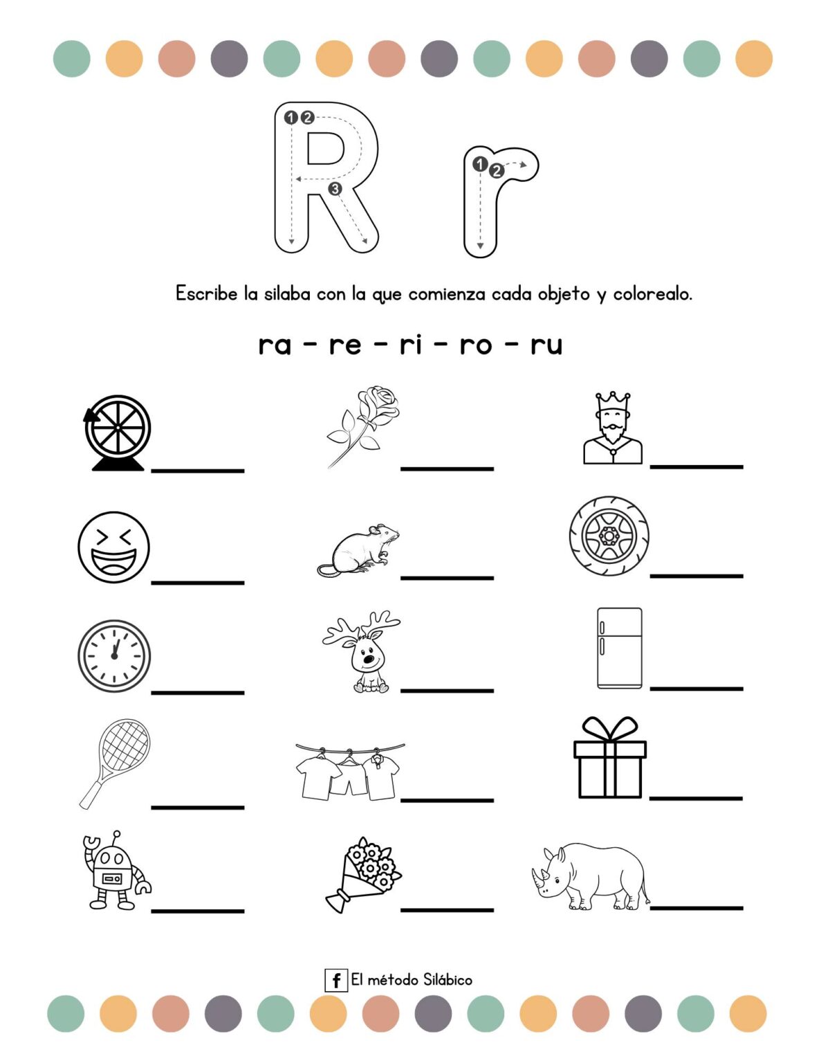 Método silábico actividades con las letras m - s -t - l - r - p ...