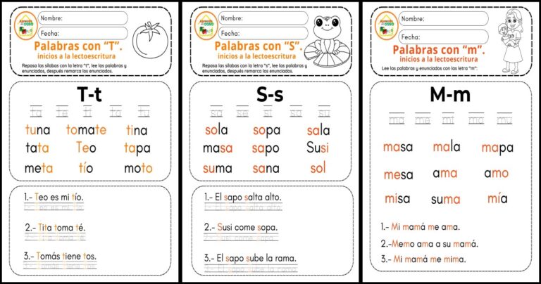 Método silábico actividades con las letras m - s -t - l - r - p ...