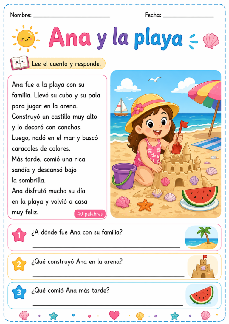 Fichas de comprensión lectora nivel básico (2) - Imagenes Educativas