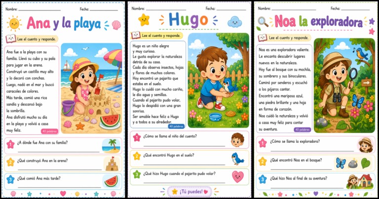 Fichas de comprensión lectora nivel básico - Imagenes Educativas