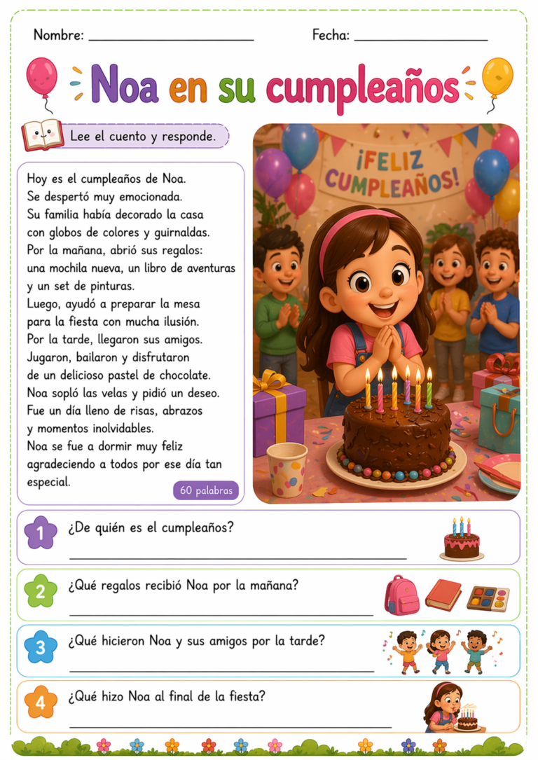 Fichas de comprensión lectora nivel medio - Imagenes Educativas