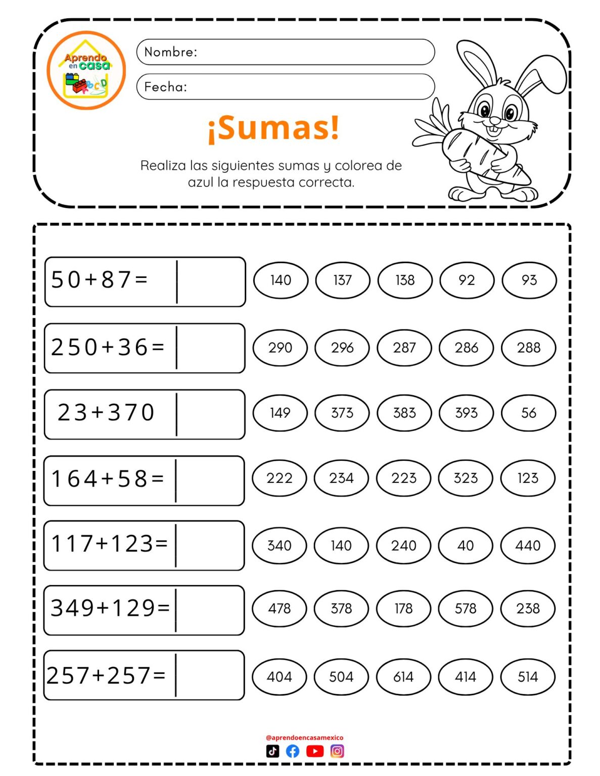 Fichas matemáticas para Educación Primaria (5) - Imagenes Educativas
