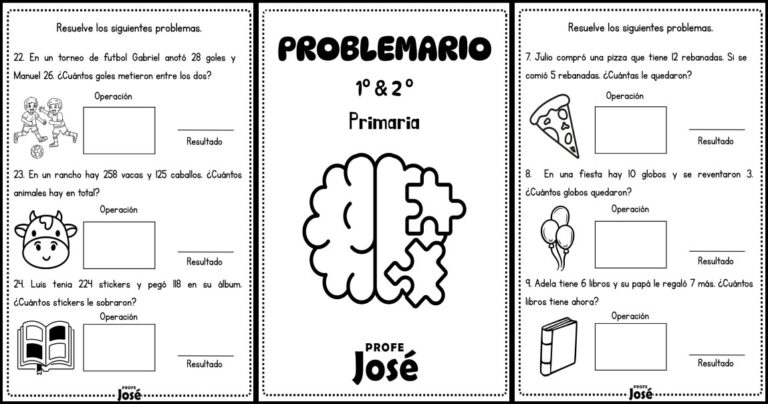 Problemario matemático para 1º y 2º de Primaria - Imagenes Educativas
