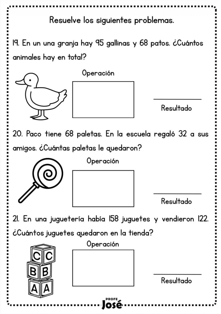 Problemario matemático para 1º y 2º de Primaria - Imagenes Educativas